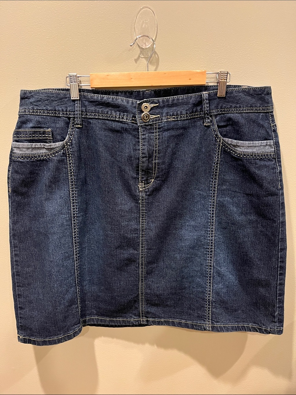 CJ Banks Dark Wash Denim Jean Skirt